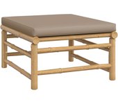 vidaXL Reposapiés de jardín bambú con cojín Gris claro, Taupé, Verde Conjunto Terraza Muebles Jardín Exterior Juego de Muebles de jardín Mueble Jardín Exterior Muebles de Salon Exterior