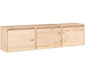 vidaXL Muebles para TV 3 piezas madera maciza de pino, Mueble de Salon, Mueble TV, Mueble TV salon, Mesa de TV, Mueble tele