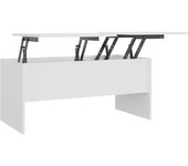 vidaXL Mesa de centro madera ingeniería 102x50,5x46,5 cm Blanco, Negro, Roble Sonoma Mesita de Salón o Comedor o Auxiliar Mesa de Café Meuble Salón