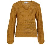 VIPOCA V-NECK L/S STRUCTURE KNIT TOP Wood Thrush