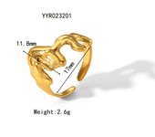 Encanto Anillo de acero de titanio de acero inoxidable que no se decolora, anillo con patrón de martillo Irregular para playa y verano, accesorio de joyería de moda