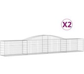 vidaXL Cestas de gaviones 2 uds forma de arco hierro Dimensiones 400 x 30 x 60/80 cm,  400 x 30 x 120/140 cm,  400 x 30 x 160/180 cm y mas