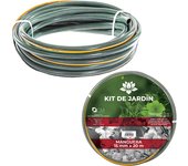 CM - Manguera de Jardín. Disponible a Elegir en Varios Tamaños Diferentes. Mangueras Jardín con Doble Tubo PVC con Polietileno de Alta Tenacidad. Manguera de Triple Capa, Resistente, Duradera, Transportable, Flexible. Manguera Verde de Exterior