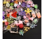 30-50pcs/Lot Randomly Mix Candy Drinks Fruits Lollipops Mineral Water Pendants Glass Jewelry Handmade Earrings Bulk Accessories