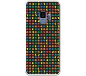 Funda compatible con Samsung Galaxy S9 - Patron Comecocos Fondo Negro