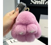 14cm Rabbit Fur Keychain Women Bag Car Key chain Pendant Decoration Jewelry Bags Hangings Accessories Gifts