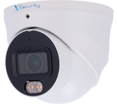 X-Security Cámara IP Turret Wizcolor - 4 Megapíxel (2688x1520) | Sensor 1/1.8" F1.0 - Lente 2.8mm / Led blanco 50m - WDR 120dB | Micrófono integrado - WizSense, con clasificación de humano y vehículo - MicroSD 256GB | IP67