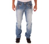 WAR WOLF Pantalón Vaquero Recto Desgastado Hombre - Moderno y Duradero