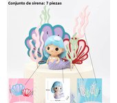 Ocean Cake Decoration Octopus, Turtles, Whales, Poofish, Manta Rays for Kids Happy Birthday Party Cake Topper Baby Shower Gifts