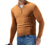 Streetwear Mens Half Zipper Pullover Sweaters Long Sleeve Knitted Solid Color Sweaters Men Oversized Breathable Sweater Men