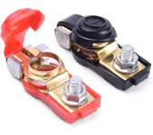 AUTOZOCO Terminal bornes de desconexión rápida batería, Conectores de batería de desconexión rápida, Bornes de batería liberación rápida, Terminales batería de desconexión fácil, 12V, Rojo y negro