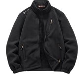 Winter Man Fleece Thickening Stand Collar Jackets New Multiple Pockets Solid Color Keep Warm Coats Outdoors Windproof Tops Man