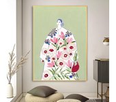 1pc Tulip Violets Vase Woman Poster Poster Art Print Bar Living Room Furniture Decor
