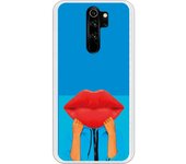 Funda compatible con Xiaomi Redmi Note 8 Pro - Beso fondo Azul