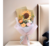 1pc Crochet Bouquet, Efun Handmade Sunflower Daisy Bouquet Valentine's Day Anniversary Wedding Mothers Day Birthday Gift