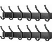 Con 6 Ganchos, perchero, Perchero de pared para dormitorio, baño, Cocina Negro