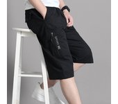 Mens Cargo Shorts Knee Pants Zipper Pocket Summer Cotton Shorts Climbing Jogger Elastic Waist Sports Wear