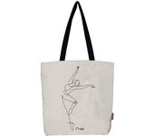 Hello-Bags. Bolso tote bag con cremallera, forro y bolsillo interior. Exterior: Algodón 100%. Incluye sobre kraft de regalo. Modelo FREE. Color: Crudo / Negro. Medidas: 37x38 cm.