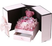 Bear Eternal Rose Jewelry Box Necklace Gift Box Lipstick Box Double Door Design