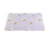 Almohadillas absorbentes para cambiar pañales para niños pequeños | Almohadilla para orinar lavable de algodón | Almohadillas para pañales para bebés a prueba de fugas para el dormitorio y los viajes - Conejo blanco grisáceo