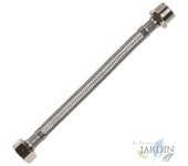 Suinga - Latiguillo Fontanería 20cm Acero Inoxidable 3/8 Macho - 3/8 Hembra