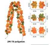 Artificial Maple Leaf Fall Maple Garland Fall Leave Vine for Home Room Decor Garden Wedding Party Halloween Christmas Decoration