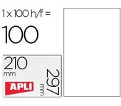 Etiquetas adhesivas imprimibles 210 x 297 mm 100 hojas  Blanco