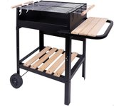 Barbacoa carbón portátil madera doble parrilla Aktive