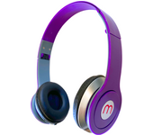 Auriculares Plegables Ligeros Cascos Diadema Color Lila Stereo con Cable de 2m Facil de Ajustar con Auricular Giratorio
