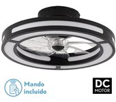 FABRILAMP Ventilador DC Kastoria Negro 8 Aspas 6 Velocidades