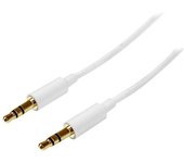 StarTech.com - Cable de 2 metros Delgado de Audio Estéreo Mini Jack de 3,5mm - Blanco - Macho a Macho MU2MMMSWH