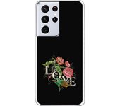 Funda compatible con Samsung Galaxy S21 Ultra - S30 Ultra (4G/5G) - tatoo rosa efecto bordado