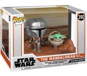 Funko Pop! #390 Mandalorian con Grogu Star Wars Moments 15 cm