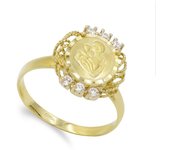 Inmaculada Romero Sortija Oro 18k Mujer Madre Circonitas Garras Detalles Hilos