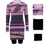 Vestido a rayas para disfraz de película de terror de 2024, falda de cosplay de Halloween para mujer, vestido ajustado de manga larga