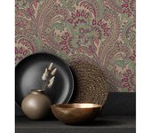 Muestra DIN A4 de Papel pintado vinílico cachemir floral hindú con relieve efecto textura de tela - Tamil Etnik 676352 de GAULAN