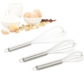 Juego de 3 batidor, batidor de Globo Profesional, batidor de mano de Maple inoxidable