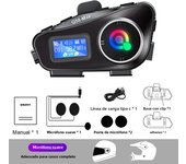 1/2pcs Motorcycle Helmet Intercom For 2 Riders 500M Interphone Motorbike Communicator Music Share with flashlight Headphone