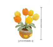 Sunflower Crochet Flowers Hand-knitted Tuilp Flower Potted Wool Woven Flowers Desktop Ornament Birthday Festival Gift Room