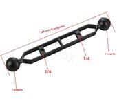 5 7 9 11 inch Dual Ball Head 1" Joint Adapter Extension Arm for GoPro Underwater Butterfly Clamp Mount Scuba Diving Lights Torch