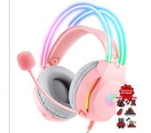 ONIKUMA Wired Gaming Headphone with Headband RGB Light Flexible Mic Gaming Headset Computer Wired Earphones for PC Gamer PS5 X26