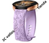 18mm 20mm 22mm Rose engrave Band for Samsung Galaxy Watch 654 40mm 44mm Gear S3 Silicone Cute Strap Classic 43mm 45mm Active 2