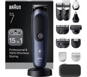 Braun Series 7 MGK7421 recortadora todo en uno, Kit 10 en1 para afeitado masculino, recorte de barba, depilación masculina, corte de pelo, nariz, orejas, lámina ultraafilada, base de carga, estuche, resistente al agua, recargable
