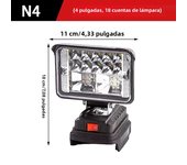 For Dewalt 18V Li-ion Battery LED Work Light 3/4 Inch Flashlight Portable Emergency Flood Lamp Camping Lamp