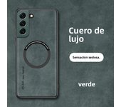 Suede Leather For Magsafe Magnetic Wireless Charge Case For Samsung Galaxy S23 S22 S21 Ultra Plus S21FE Note 20 Ultra Cover