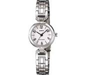 Reloj Casio Señora LTP-1373D-7A correa metálica plateada esfera redonda blanca LTP1373D7A