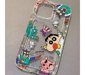 Crayon Shin-chan Transparent Phone Case for IPhone 16 15 14 13 12 11 Pro Max 7 8 Plus Case Bumper Air Cushion Couple Soft Cover