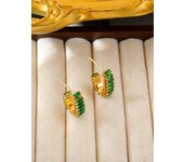 Fashionable stainless steel lettering zircon earrings dating party mother's Day Gift