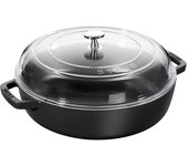 Staub Braisers Cazuela con tapa de cristal, Hierro fundido