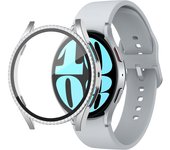 Glass+Case for samsung Galaxy watch 6 4 5 44mm 40mm 44 accessoires Bling Diamond PC bumper+Screen protector watch6 watch4 Cover